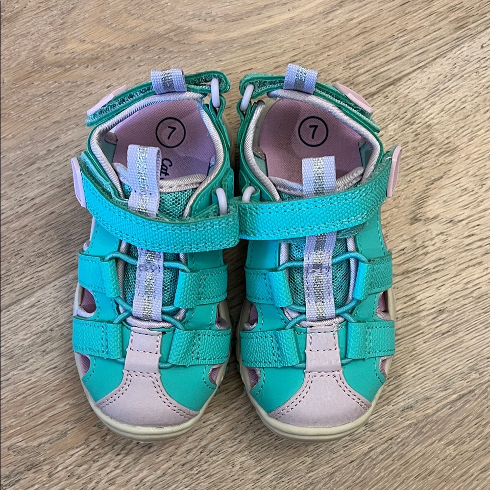 Cat & Jack Teal and Pink Kids Sandals